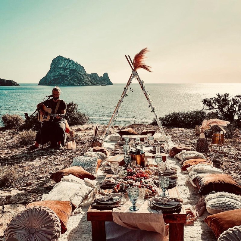 Secret picnic at a hidden Ibiza cove