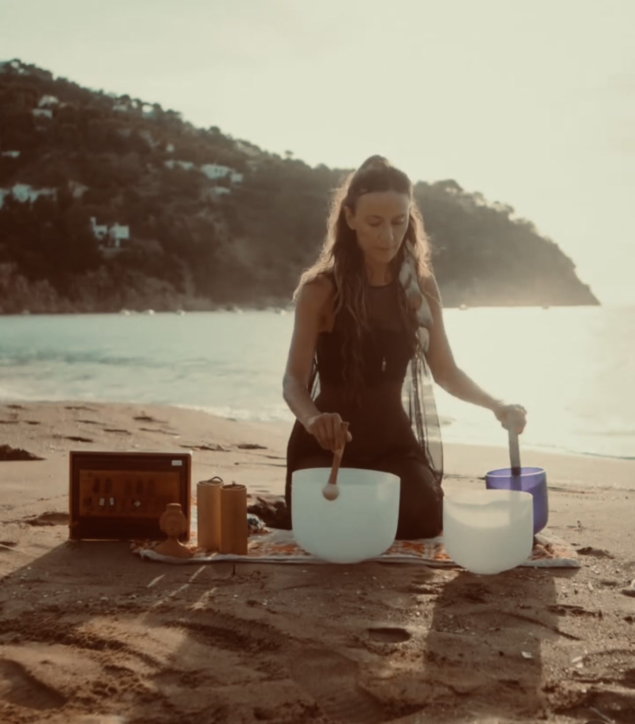 Shamanic ceremony — sage cleansing at the villa